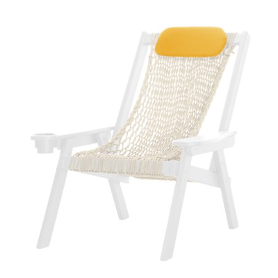 Coastal White Rope Chair With A Free Head Pillow