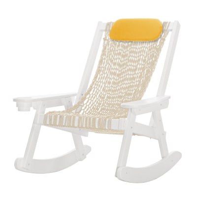 Coastal White Rope Rocker With A Free Head Pillow