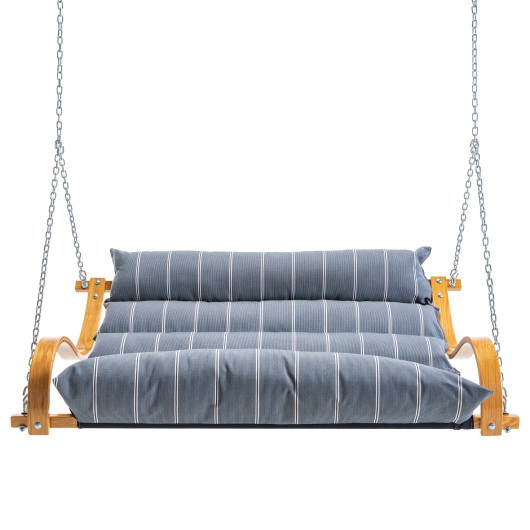 Curved Oak Double Deluxe Sunbrella Cushion Swing