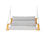 Curved Oak Double Deluxe Sunbrella Cushion Swing