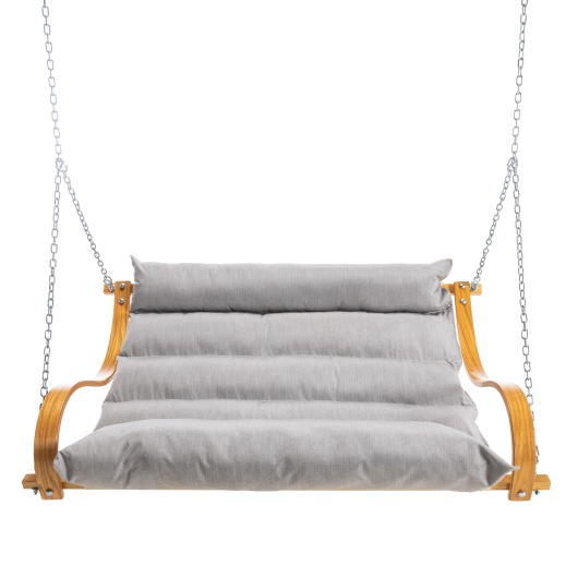 Curved Oak Double Deluxe Sunbrella Cushion Swing