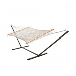 Traditional Cotton Rope Hammock Combo with Steel Bronze Hammock Stand