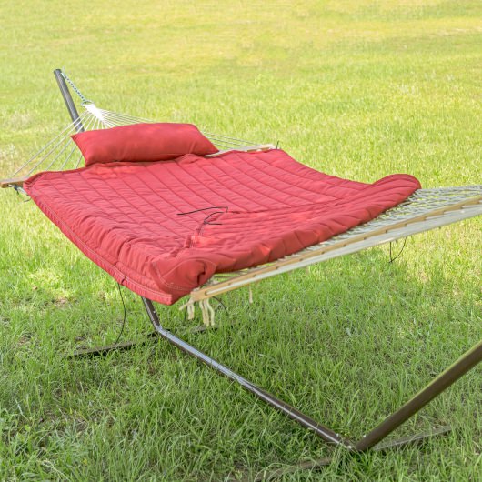 Rope Hammock with Hammock Pad, Pillow and Stand Combo