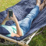 Rope Hammock with Navy Hammock Pad, Pillow and Stand Combo