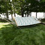 Large 45'' Quilted Fabric Hammock with Patented KD Space Saving Hammock Stand and Pillow Combo - Medallion