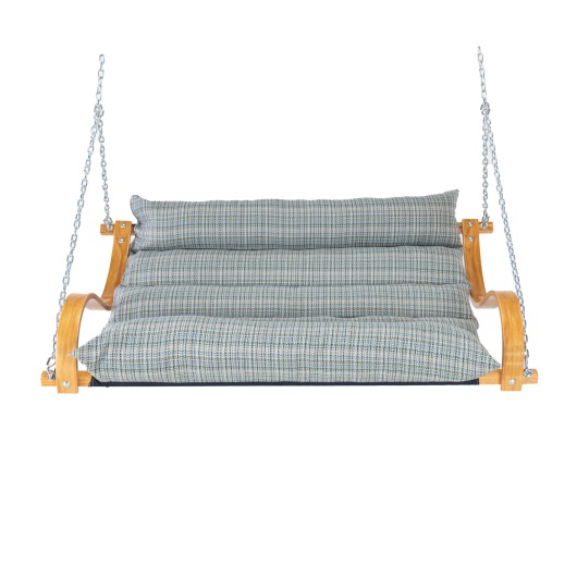 Curved Oak Double Deluxe Sunbrella Cushion Swing