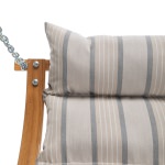 Curved Oak Double Deluxe Sunbrella Cushion Swing - Cove Pebble