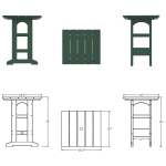 DURAWOOD® Poly Counter Height Table - 28 in. x 26 in.