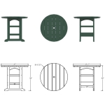 DURAWOOD® Poly Round Counter Height Table - 39.5 in.