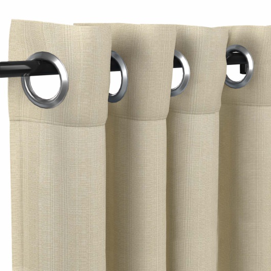 Sunbrella Linen Antique Beige with Nickel Plated Grommets - 50 in. x 120 in.
