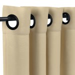 Sunbrella® Canvas Antique Beige with Dark Gunmetal Plated Grommets - 50 in. x 96 in. w/ Stabilizing Grommets