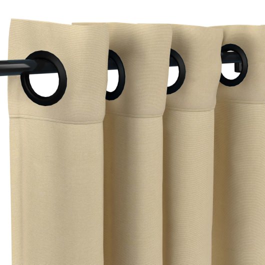 Sunbrella® Canvas Antique Beige with Dark Gunmetal Plated Grommets - 50 in. x 96 in. w/ Stabilizing Grommets
