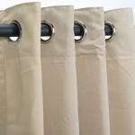 Sunbrella Canvas Antique Beige Outdoor Curtain with Grommets