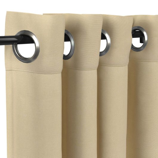 Sunbrella® Canvas Antique Beige with Satin Nickel Plated Grommets - 50 in. x 120 in. w/ Stabilizing Grommets