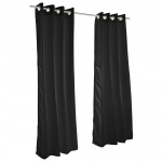 Sunbrella Canvas Black Outdoor Curtain with Grommets