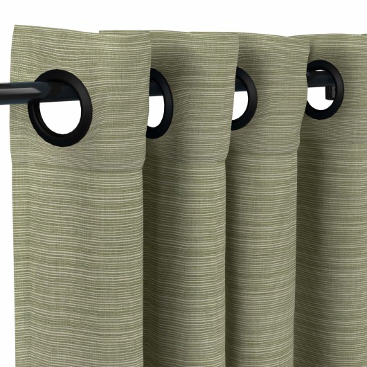 Sunbrella® Dupione Laurel with Dark Gunmetal Plated Grommets in - 50 in x 108 in