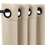 Sunbrella Canvas Flax with Dark Gunmetal Grommets - 50 in. x 96 in.