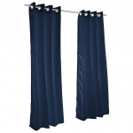 Sunbrella Canvas Navy Outdoor Curtain with Grommets