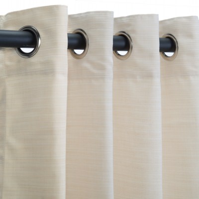 Sunbrella Dupione Pearl Outdoor Curtain with Grommets