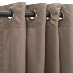 Sunbrella Cast Shale Outdoor Curtain with Grommets