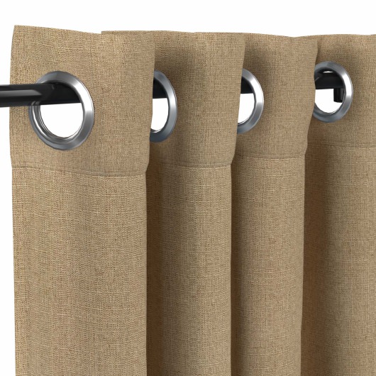Sunbrella® Linen Sesame with Nickel Plated Grommets - 50 in. x 120 in.