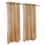 Sunbrella Linen Sesame Outdoor Curtain with Grommets