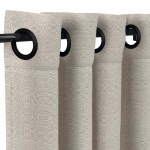 Sunbrella Linen Silver with Black Grommets - 50 in. x 120 in.