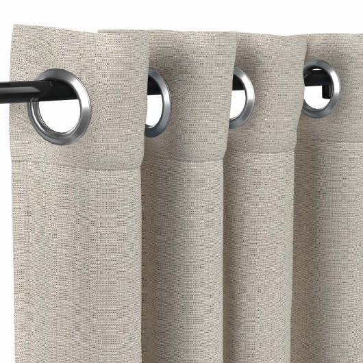 Sunbrella Linen Silver with Nickel Plated Grommets and Stabilizing Grommets - 50 in. x 96 in.