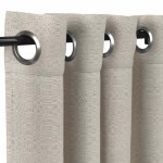 Sunbrella Linen Silver with Satin Nickel Grommets - 50 in. x 96 in. and Stabilizing Grommets
