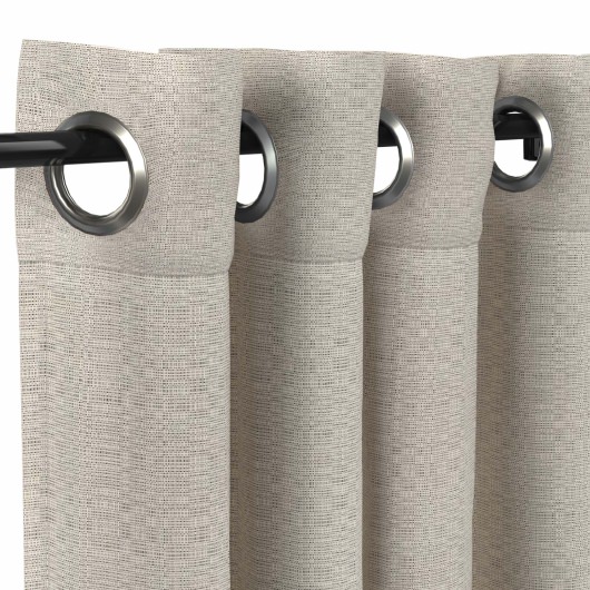 Sunbrella Linen Silver with Satin Nickel Grommets - 50 in. x 96 in. and Stabilizing Grommets