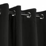 Sunbrella Canvas Black Outdoor Curtain with Grommets