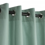 Sunbrella Spectrum Mist Outdoor Curtain with Old Copper Plated Grommets 50 in. x 108 in. w/ Stabilizing Grommets