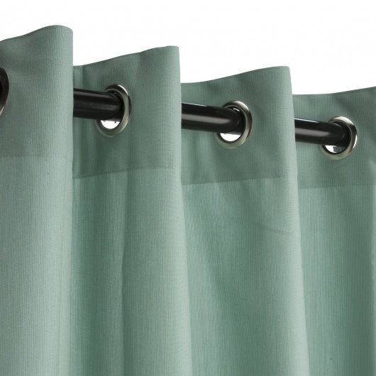 Sunbrella Spectrum Mist Outdoor Curtain with Old Copper Plated Grommets 50 in. x 108 in. w/ Stabilizing Grommets