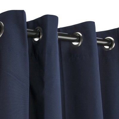 Sunbrella Canvas Navy Outdoor Curtain with Grommets