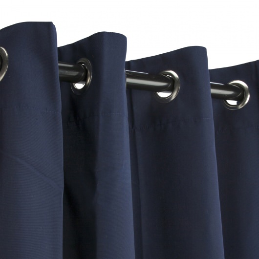 Sunbrella® Canvas Navy with Nickel Plated Grommets and Stabilizing Grommets - 50 in. x 84 in.