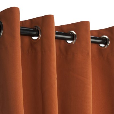 Sunbrella Canvas Rust Outdoor Curtain with Nickel Plated Grommets
