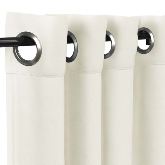 Sunbrella® Canvas White with Satin Nickel Grommets - 50 in. x 108 in. with Stabilizing Grommets