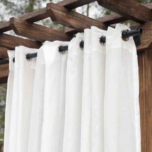 Sheer White Extra Wide Outdoor Curtain