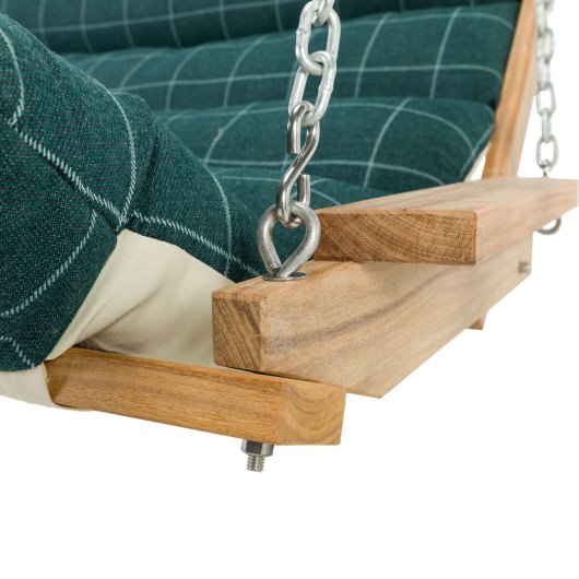 Sunbrella Wentworth Juniper Cumaru Cushioned Double Swing