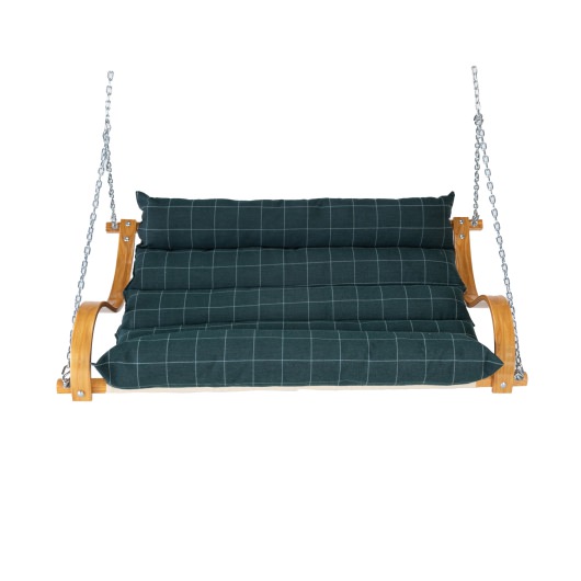 Curved Oak Double Deluxe Sunbrella Cushion Swing