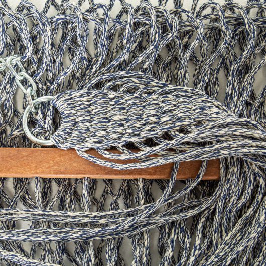 DURACORD® Large Rope Hammock - Navy Oatmeal Heirloom Tweed