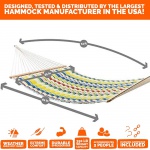 Large Polyester Pillowtop Hammock - Yellow Multicolor Stripe