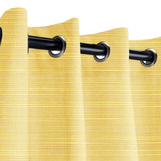 Sunbrella Dupione Cornsilk Outdoor Curtain with Nickel Grommets 50 in. x 84 in.