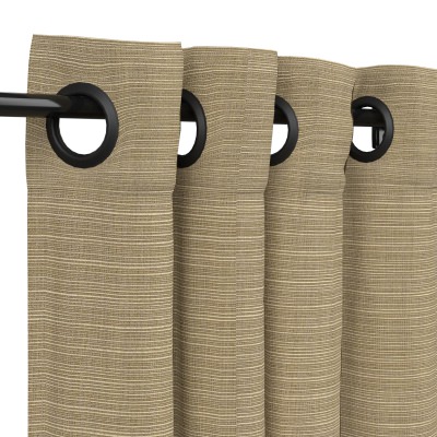 Sunbrella Dupione Latte Outdoor Curtain with Grommets