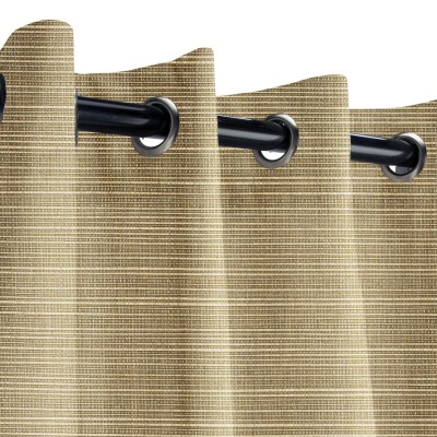 Sunbrella Dupione Latte Outdoor Curtain with Grommets