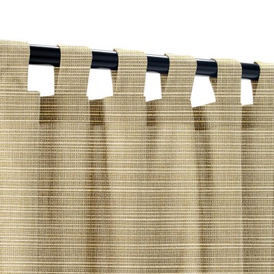Sunbrella Dupione Latte Outdoor Curtain Custom Length with Tabs