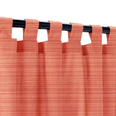 Sunbrella Dupione Papaya Outdoor Curtain Custom Length with Tabs