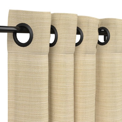 Sunbrella Dupione Sand Outdoor Curtain with Grommets