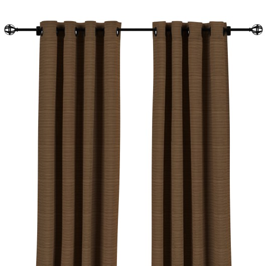 Sunbrella Dupione Walnut Outdoor Curtain with Grommets