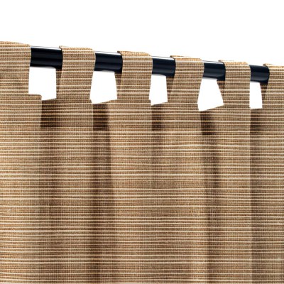 Sunbrella Dupione Walnut Outdoor Curtain Custom Length with Tabs